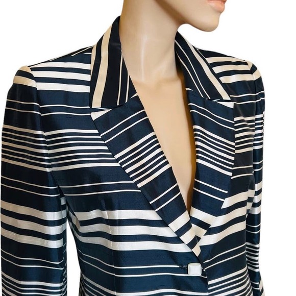 Ecaille Paris Silk Jacket Blazer Sz 12 Preowned Buttons Closure - Picture 2 of 14